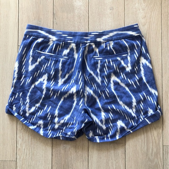 J. Crew Deep Lagoon Sunfaded Ikat Cuffed 4 Pocket Shorts Size 4 - Picture 3 of 10